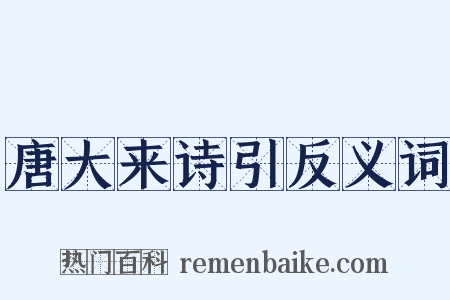 唐大来诗引反义词是什么意思的图片